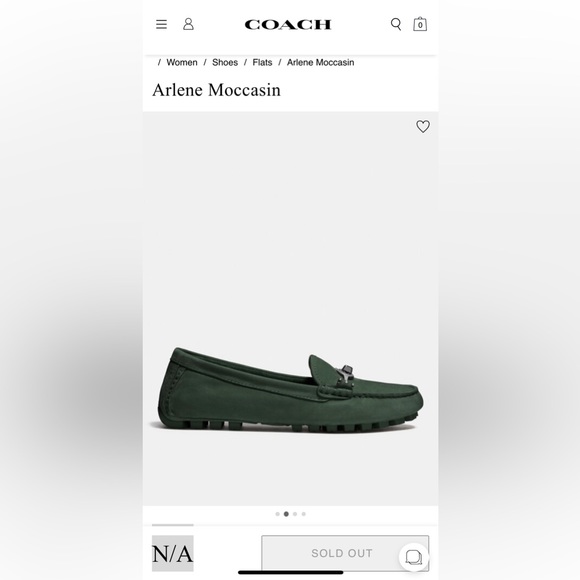 Coach Arlene mocassins in rare racing green color - Picture 6 of 7